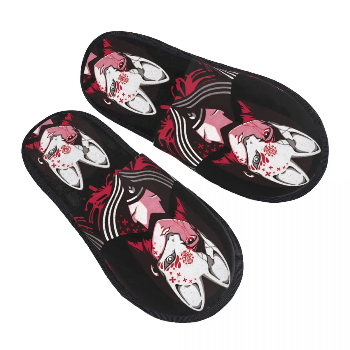 

Game Silent Hill F Horror Girl Furry Slippers Non-slip Cozy Household Fur Slides Slippers Indoor