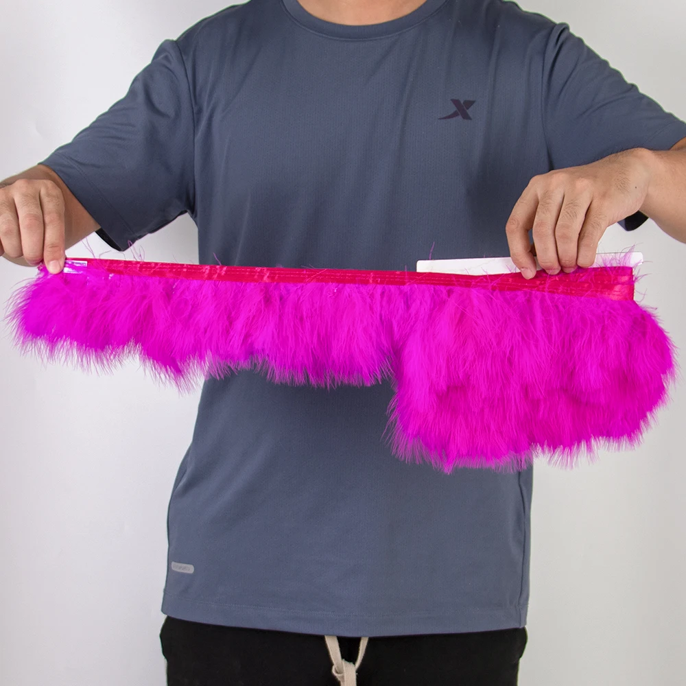 Soft Turkey Marabou Feathers Trims Ribbon for Wedding Party Clothing Dress Decoration Accessories Sewing Plumes 8-10CM 3-4 inch