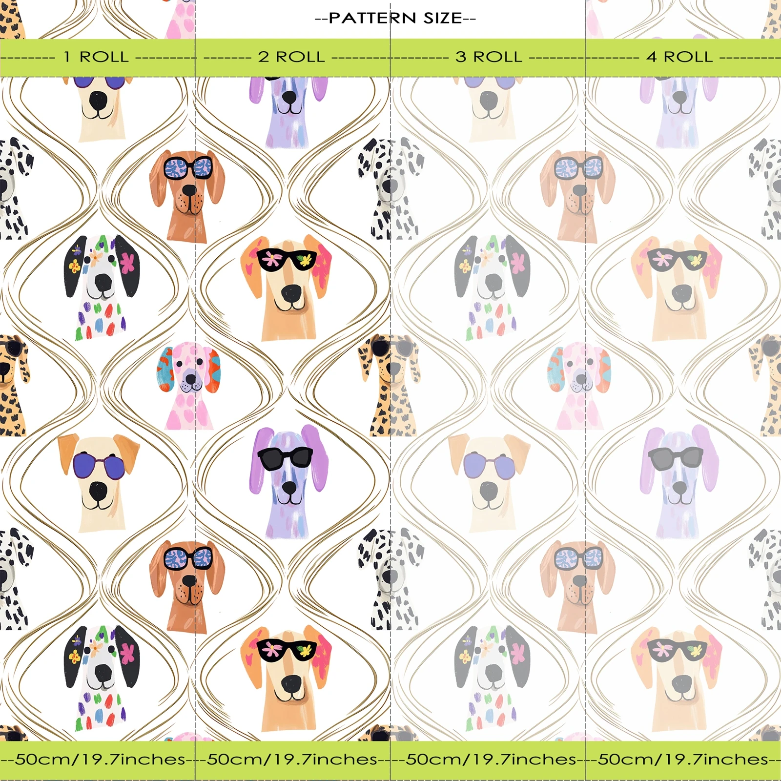 ورق حائط لصور الكلب المرح، ديكور منزلي فريد من نوعه، أوراق حائط غير منسوجة على شكل كلب ساحر غير منسوج لغرفة الأطفال، خالي من مادة PVC، مقاس مخصص