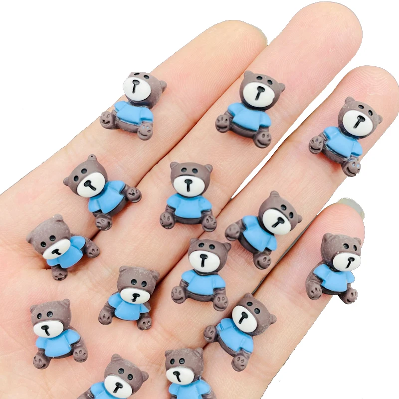 

20Pcs New Cute Mini Cartoon Little Grizzly Bear Flat Back Resin Cabochons Scrapbooking DIY Jewelry Craft Decoration Accessories