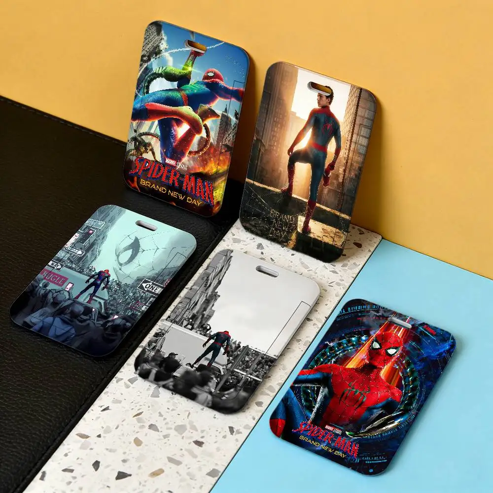 

Прозрачный пластиковый держатель для карт Film S-Spider-Man Brand New Day ss с выдвижной крышкой и шнурком для удостоверений сотрудников, рабочих пропусков, бизнес-карт, проездных билетов