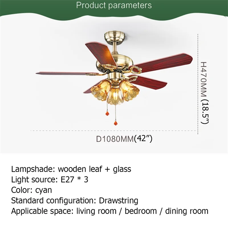 Ventilatore da soffitto di aprile e luce con lama in legno 220V 110V illuminazione moderna del ventilatore per il ristorante della camera da letto della sala da pranzo di casa