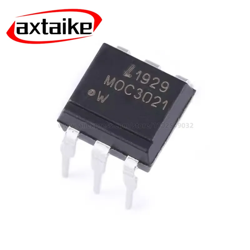 10PCS MOC3021 3021 DIP-6 Triac Output Photocoupler Three Terminal Bidirectional Thyristor Output Optocoupler Chip