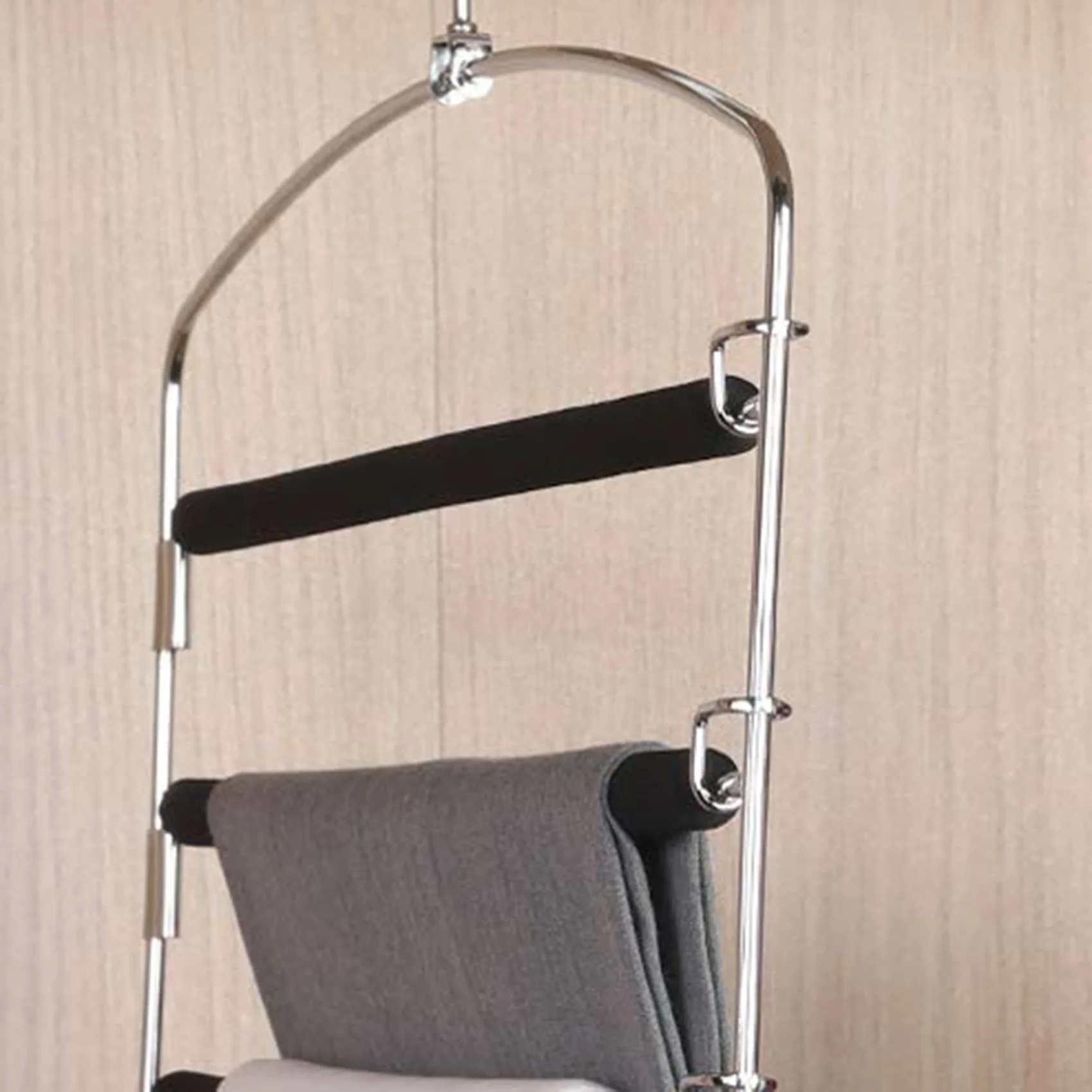 

TFTP-4X Вешалки для брюк 5-слойные металлические вешалки Slack Magic Нескользящая вешалка с мягкой подкладкой из пенопласта Поворотный рычаг Экономия места