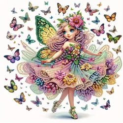DIY Butterfly Fairy 5D Special Shape Diamond Art Kits for Beginners,Diamond Art Painting Kits for Home Wall Decoration Gift