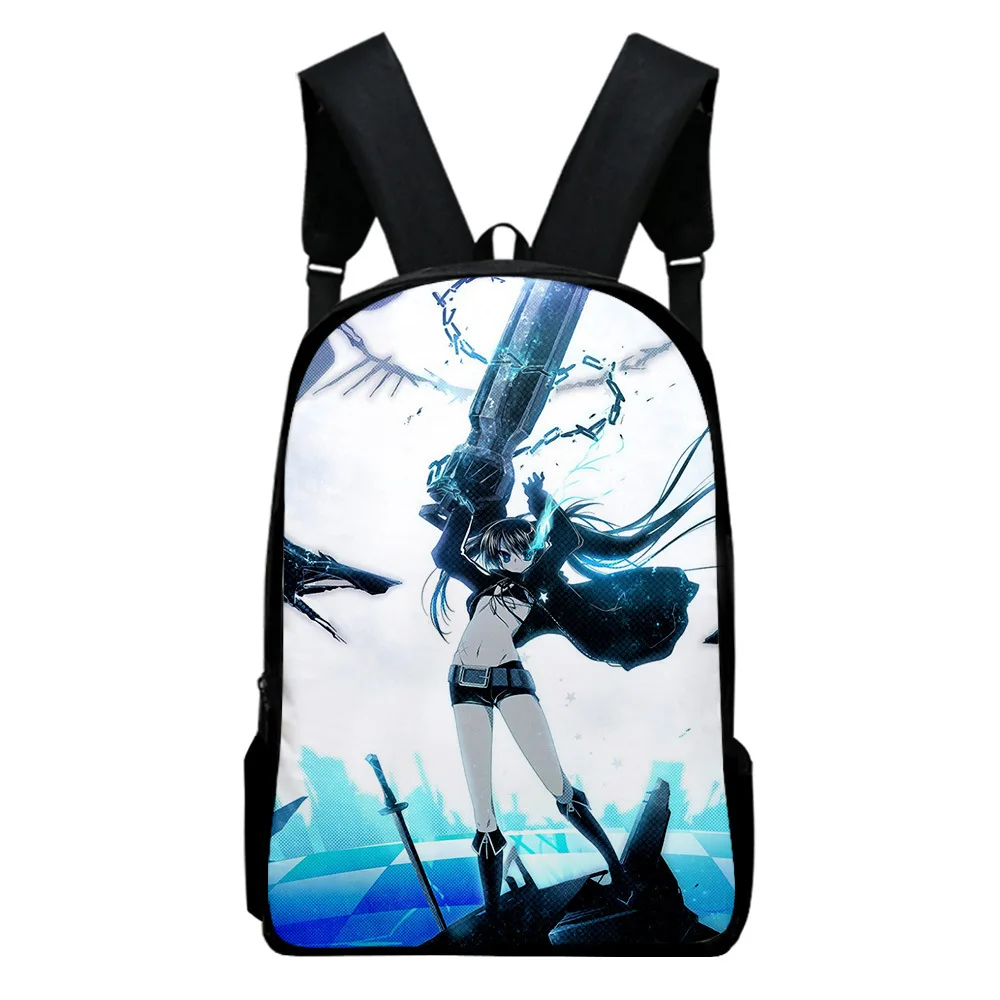 

Classic Popular Black Rock Shooter Notebook Backpacks pupil School Bags 3D Print Oxford Waterproof Boys/Girls Laptop Backpacks