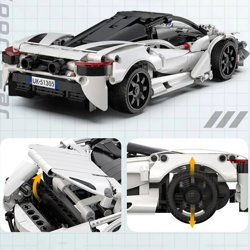 Technical MOC Storm Sports Car RC Racing Car Sportscar Supercar Model 402PCS Building Blocks Brick Puzzle Toys for Kids Gift