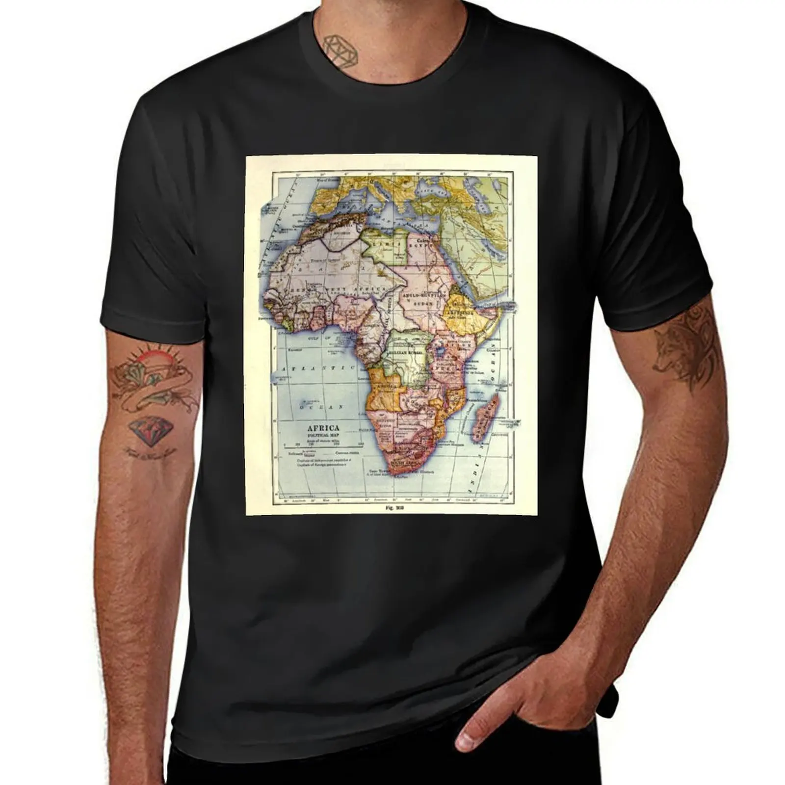 Vintage Africa Map (1921) T-Shirt summer top tops aesthetic clothes heavyweights mens t shirts pack