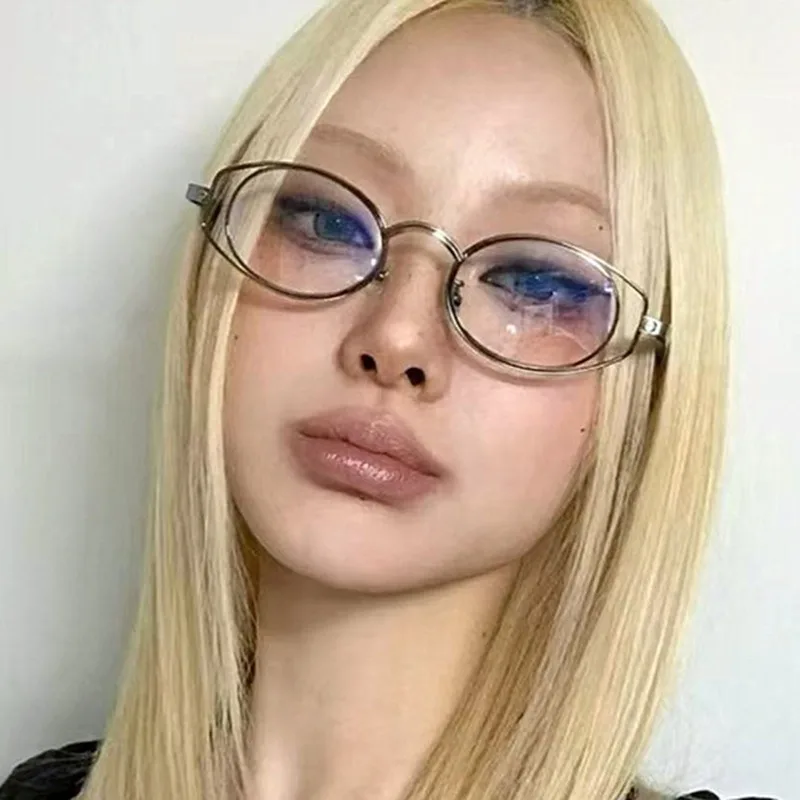 レトロ二重円オーバルフレームメガネ男性女性超軽量抗青色光眼鏡老眼鏡ファッション釣り眼鏡