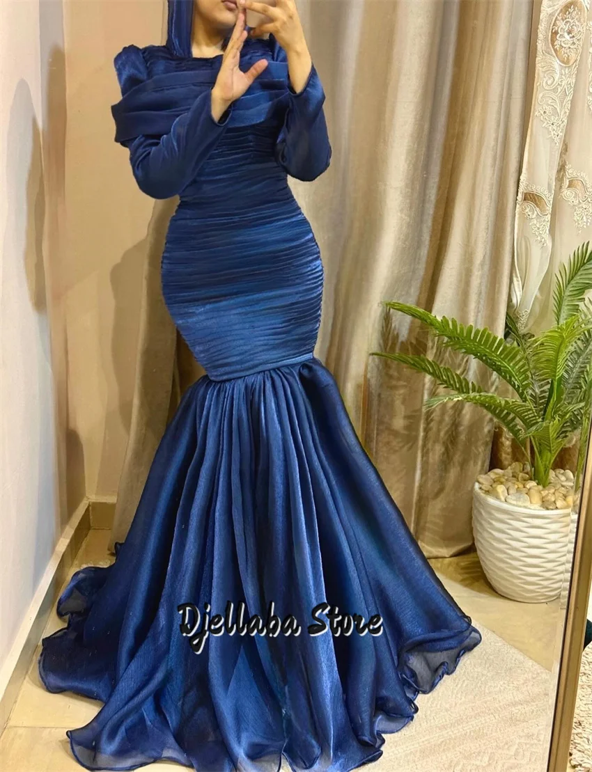 

Royal Blue Dubai Long Prom Party Dress Trumpet Velvet Off Shoulder Pleat Night Dresses Celebrity Dresses for Woman Customized