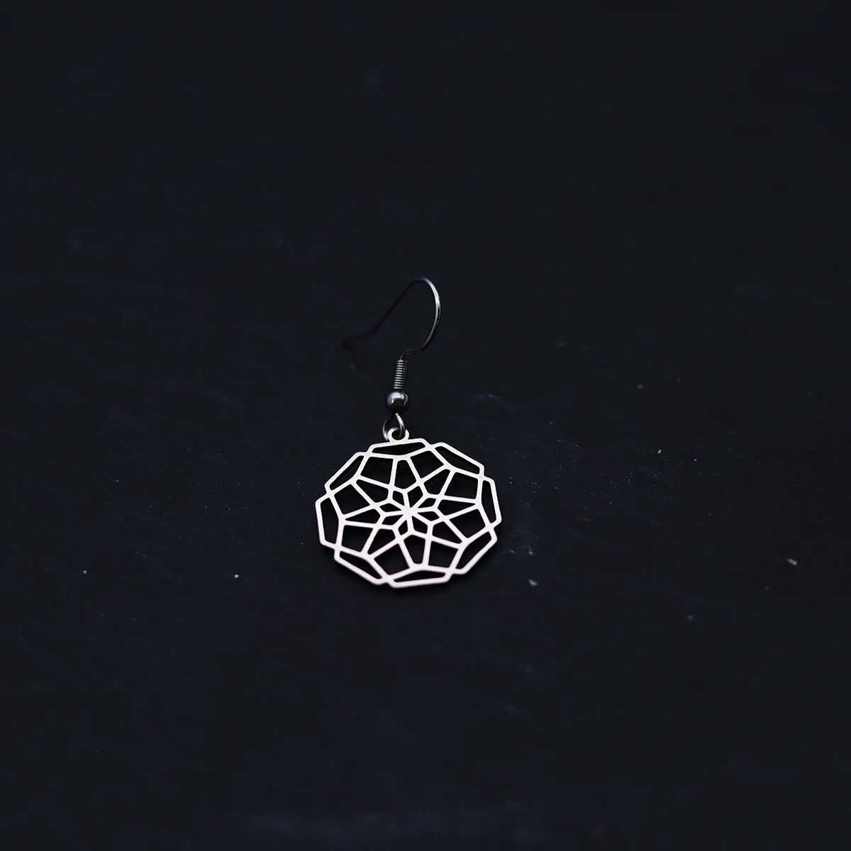 Chandler Women's Geometric Mandala Earrings - Stainless Steel Intricate Openwork Dangle Jewelry for Daily & Party Gift