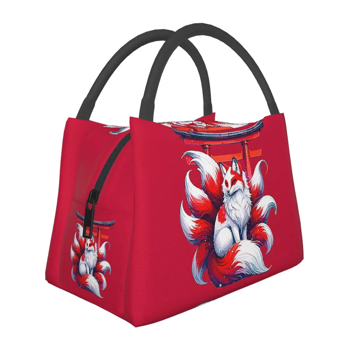 Nine Tails Fox Kitsune Torii Lunch Bags Insulated Bento Box Lunch Tote Picnic Bags Cooler Thermal Bag for Woman Girl School