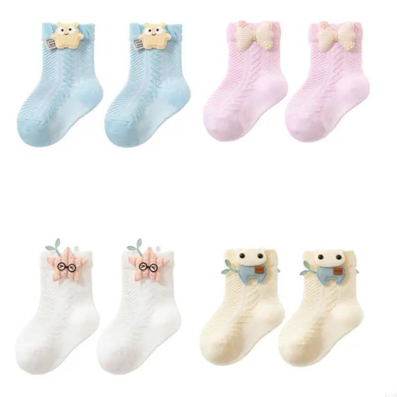 

D7YD 1 Pair Hosiery Baby Socks Infant Toddler Learning to Walking Socks Cartoon Design Footwear Breathable