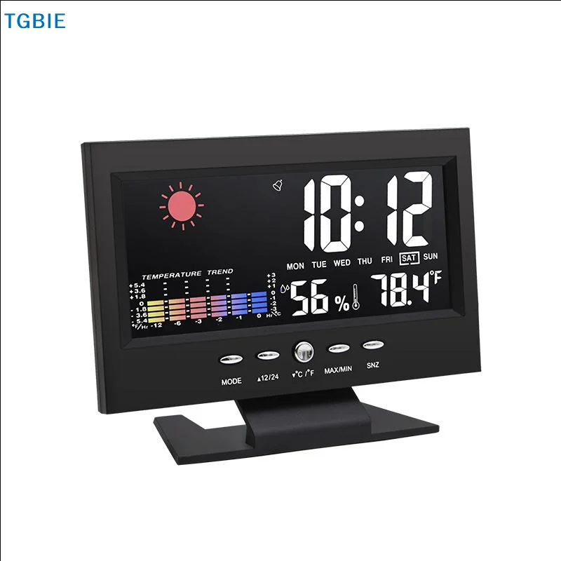 【TL】Thermometer Hygrometer Calendar Digital LCD Display Temperature And Humidity Meter Multi-functional Weather Station Clock