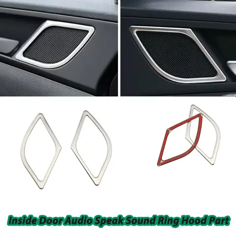For Hyundai Tucson 2015-2018 Sticker Style Stainless Steel Inside Door Audio Speak Sound Ring Hood Part Accessories