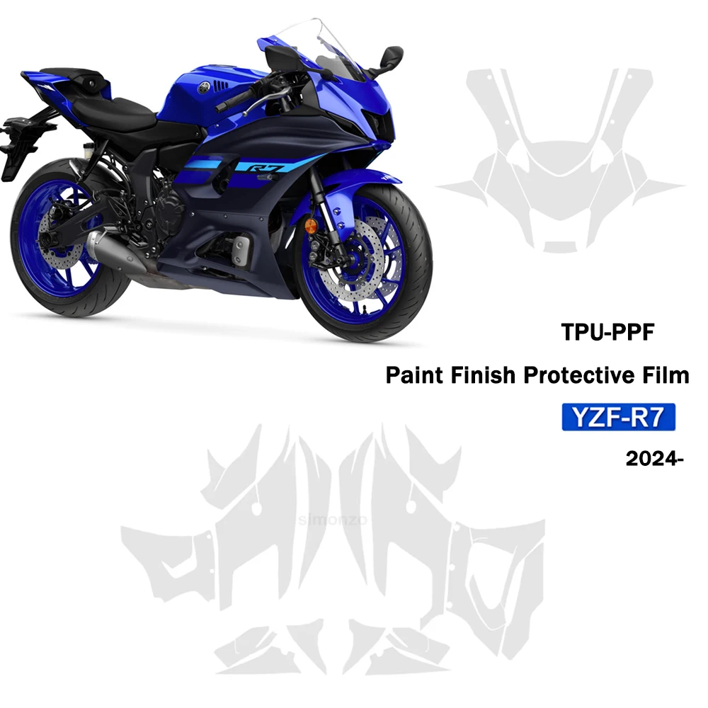 YZF-R7 TPU Motorcycle Fairing Paint Protective Film For Yamaha YZF-R7 2024- self-healing Anti-scratch Transparent Protective kit
