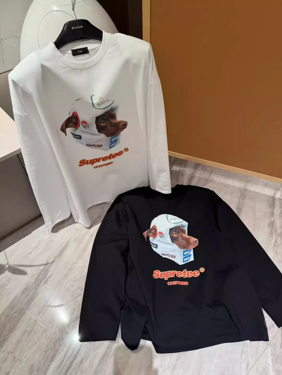 Allentato Lungo Sve round Ne T-shirt da donna Casual Cartoon Stampa oulder Pad Dongda Gate Nuovo Autunno Faion Top da donna