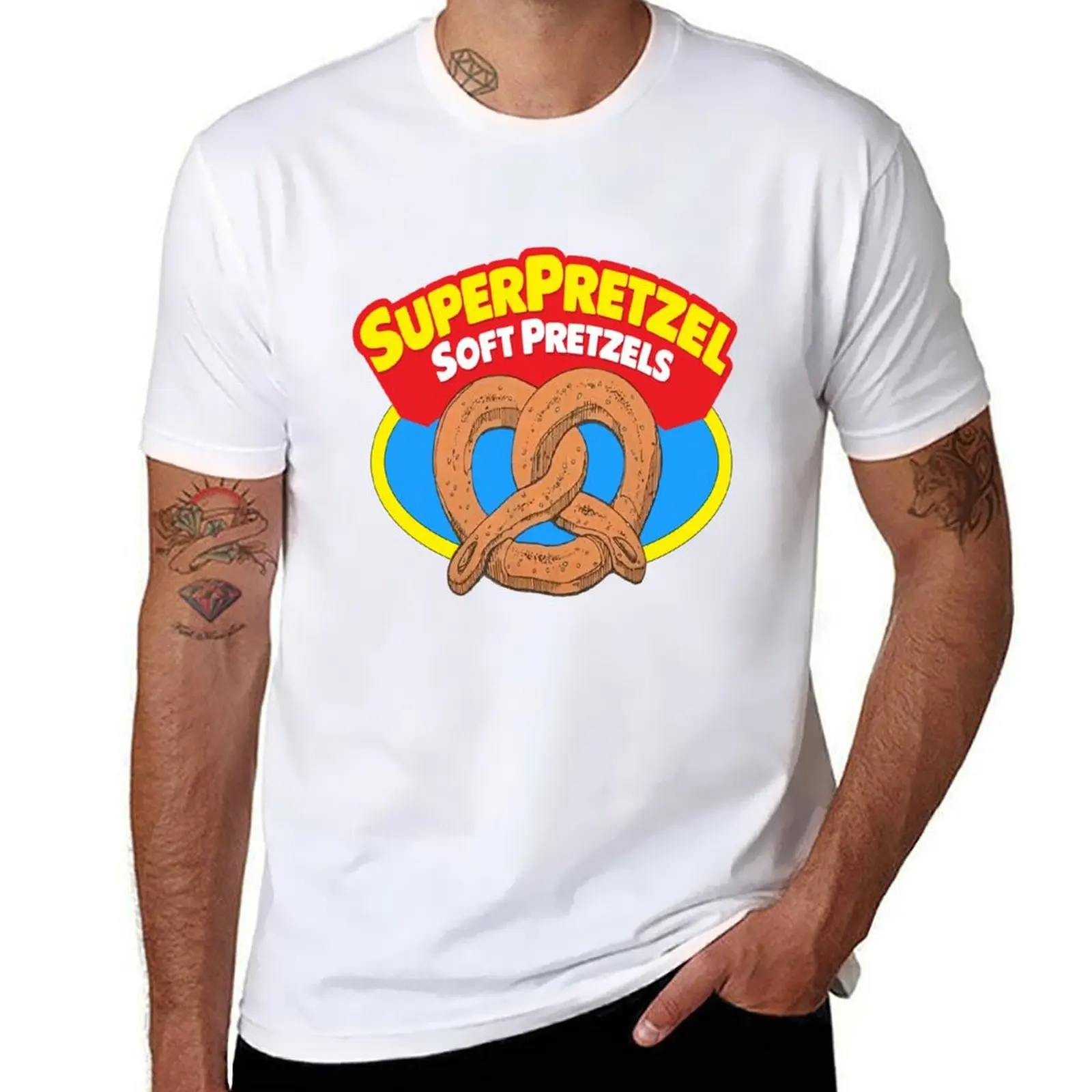 

90s Super Pretzel Soft Pretzels Deadstock T-Shirt t shirts cotton 100% essential t shirt T-Shirt