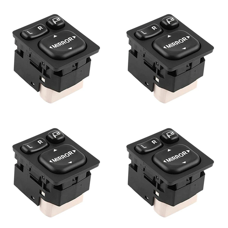 4 Piece 4Pcs Power Folding Mirror Control Switch Black Automotive Supplies For Toyota Rav4 Camry Lexus 84872-52040