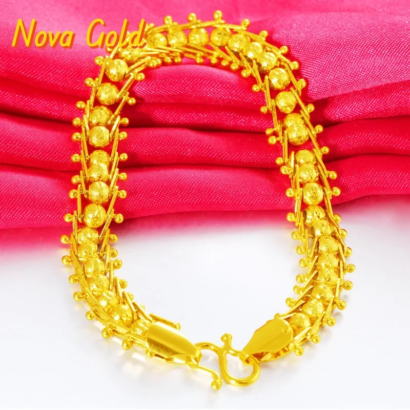 

NovaGlod Gold shop with 9999 real gold men's bracelet 24 K dragon row bracelet bracelet boss bracelet send dad