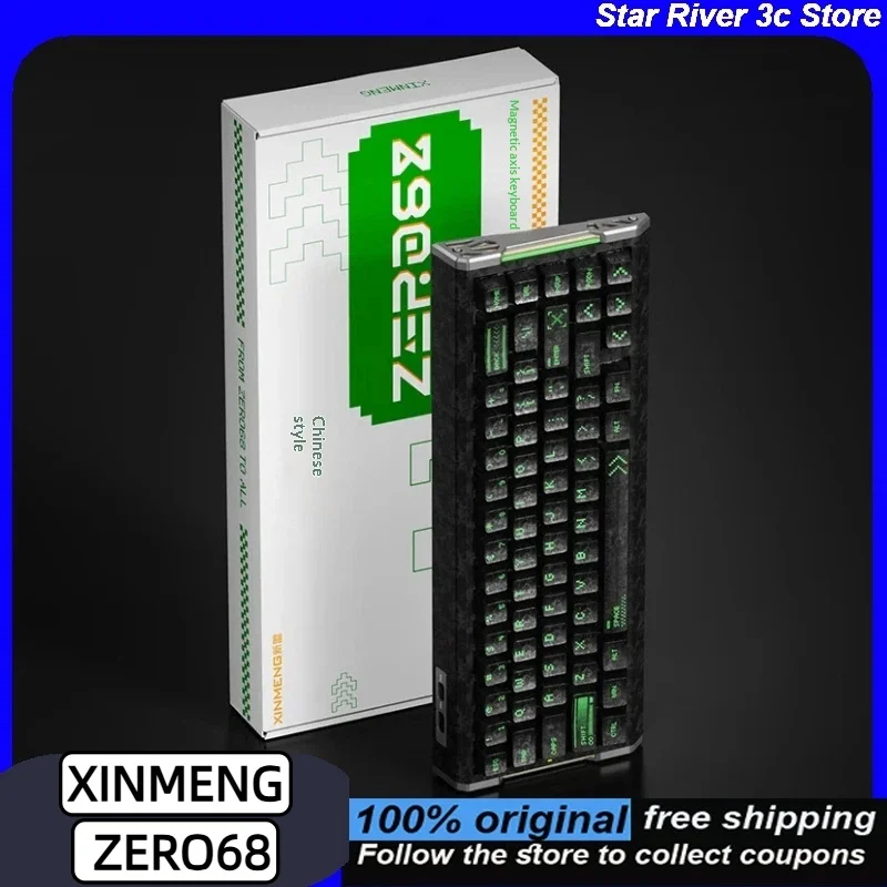 

XINMENG ZERO68 Wireless Bluetooth Keyboard with Magnetic Switch Hall Sensor 8K Polling Rate Carbon Fiber Texture Gaming Keyboard