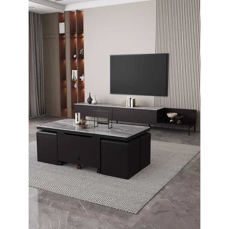 Table basse pliable transfrontalière, table à manger, petite unité domestique intégrée à double usage, salon créatif mobile