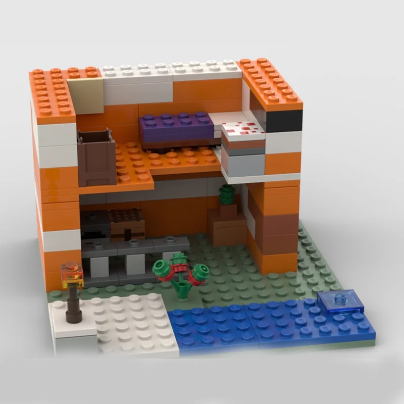 124 pçs moc 2 andar casa meu mundo modelo blocos de construção presentes natal arquitetura montar brinquedo diy idéia educação crianças