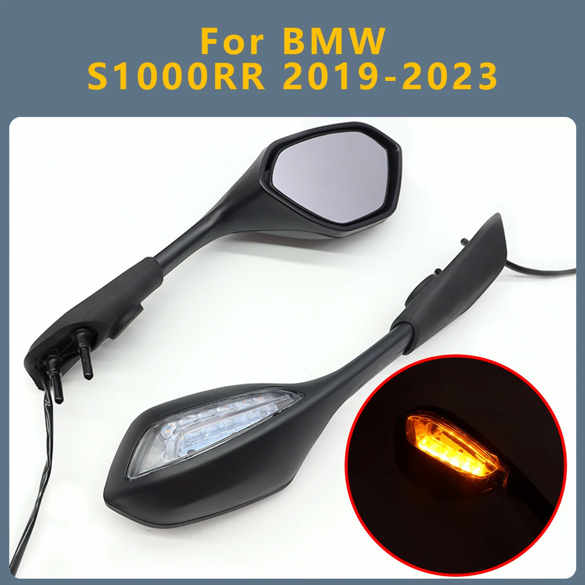 

Motorcycle Blind Spot Side Rear View Mirrors Accessories Set For BMW S1000RR S 1000 RR 2019-2023 With LED Turn Signal Light