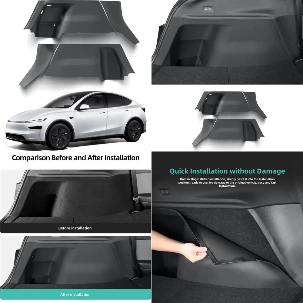 

2025 2026 Модель Y Juniper Коврики для защиты от царапин на задний багажник, 4 шт., водонепроницаемая защита багажника из ТПЭ, левая и правая панель для модели Y