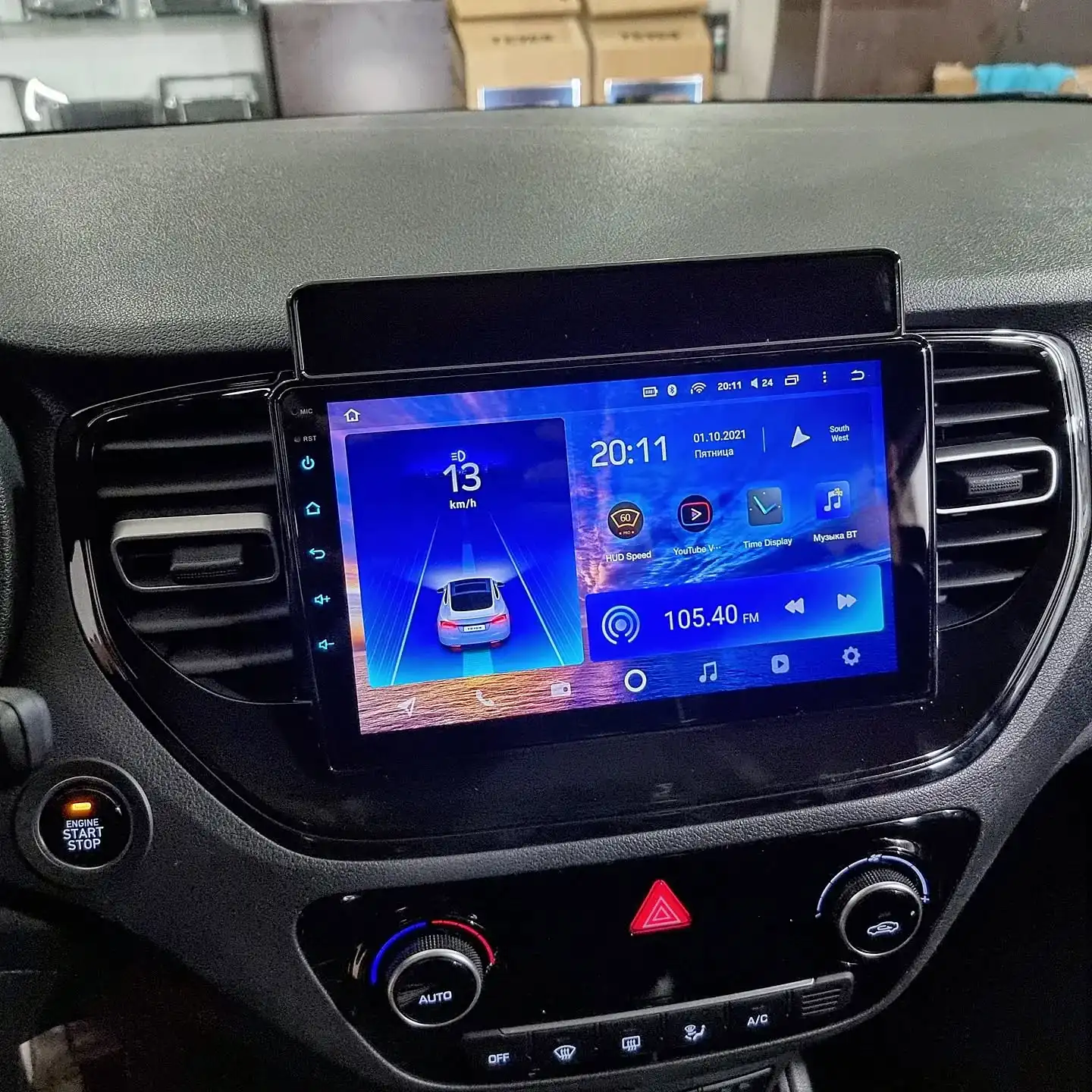 9‘’ QLED Android 14 8G Ram Car GPS Navi Music Video Multimedia Player For Hyundai Verna Solaris 2020 2021 Auto Stereo Head Unit
