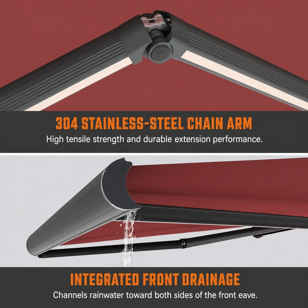 2026 Luxury Aluminum Alloy Retractable Overhead Shade Awning for Outdoor Living Rooms and Residential Lounge Areaspromote sales