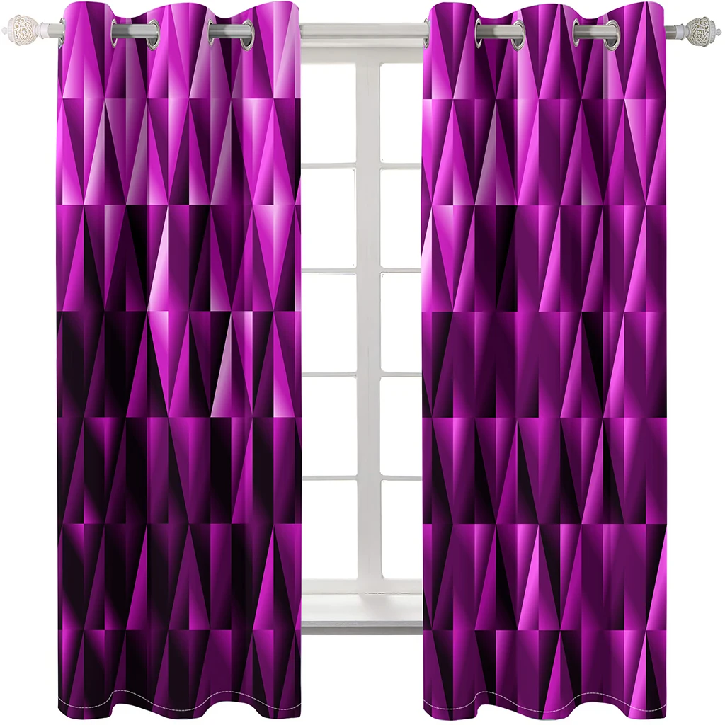 High quality custom 3d curtain fabric purple soft curtains 3D Curtains set For Bed room Living room Office Hotel