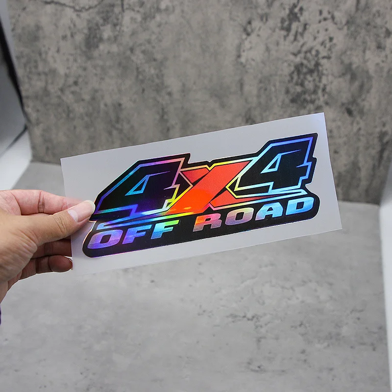 

1 шт. Водонепроницаемая виниловая наклейка с лазерным эффектом 4X4 OFF ROAD для мотоцикла, внедорожного транспорта, топливного бака, шлема, декор