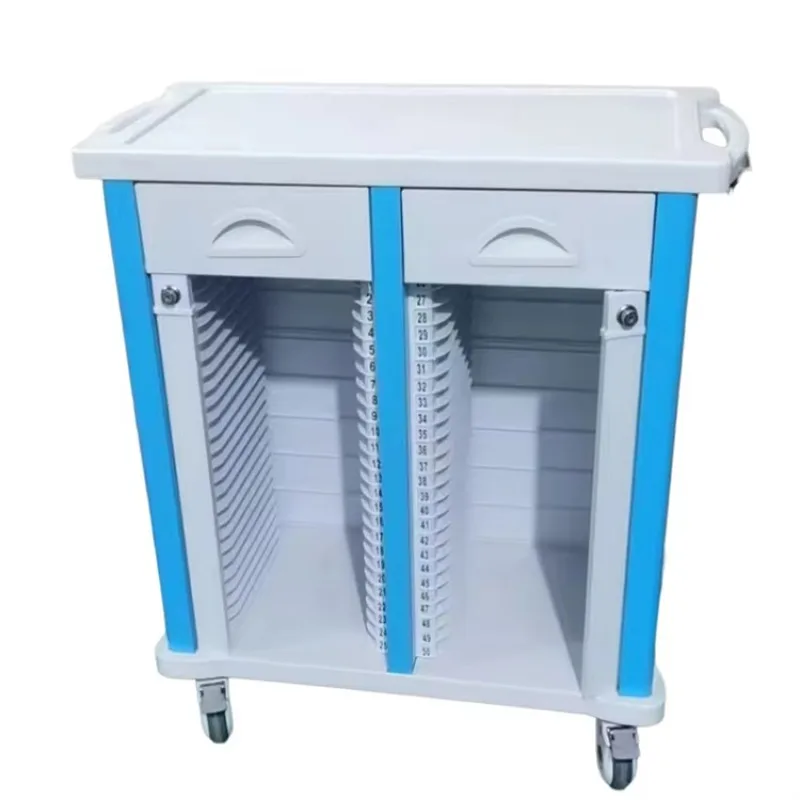 

Best Price Deluxe Thickened,Abs Double Row,Medical Records File 50 Grid Folder Trolley