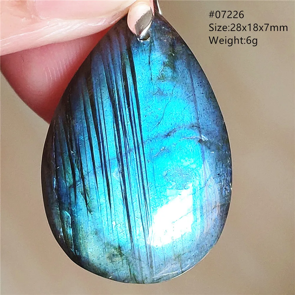 Natural Blue Labradorite Pendant Women Men Jewelry Water Drop Beads Crystal Colorful Moonstone Labradorite Necklace AAAAAA