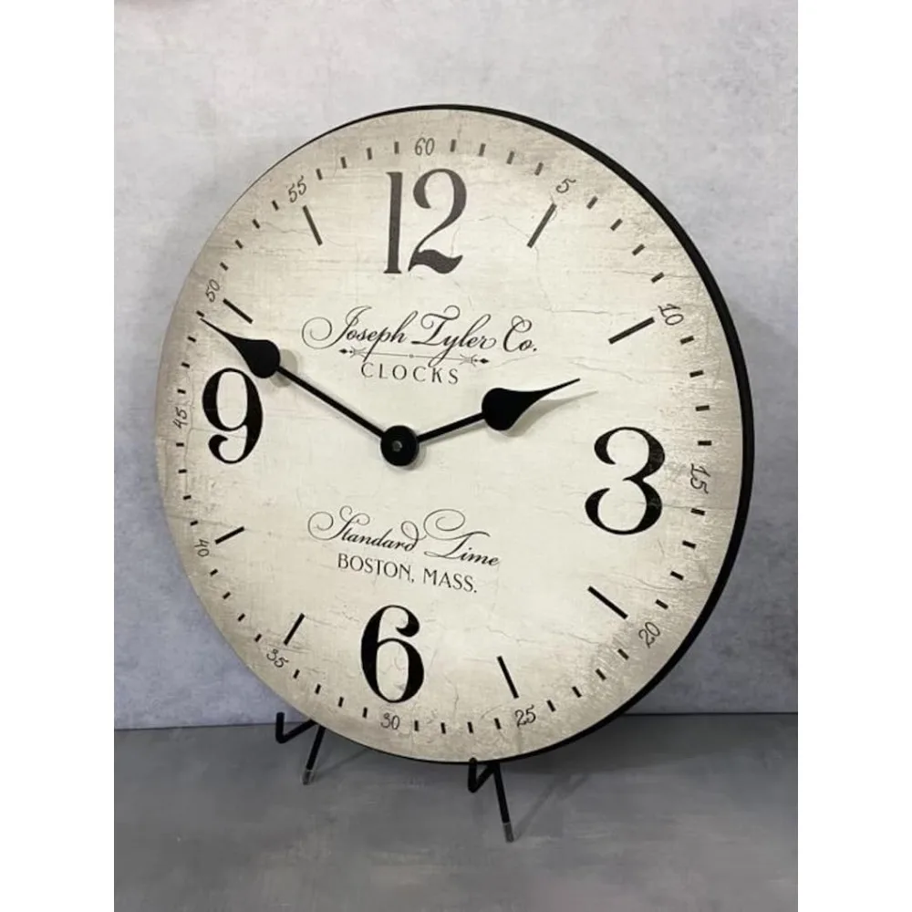 ساعة حائط صامتة غير موقوتة مصنوعة يدويًا بتصميم ريفي - صنع في الولايات المتحدة الأمريكية مع خيارات ألوان جميلة |   بوسطن ستاندرد