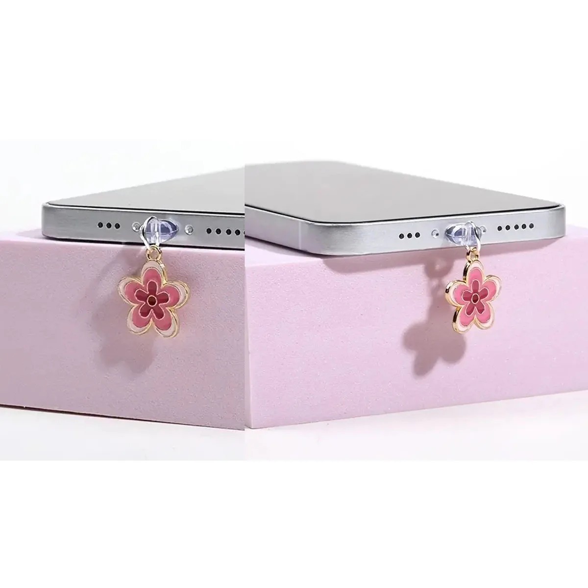 Beautiful Flower Phone Dust Stopper Phone Accessories Decoration Suitable for iPhone and Type-C Interface