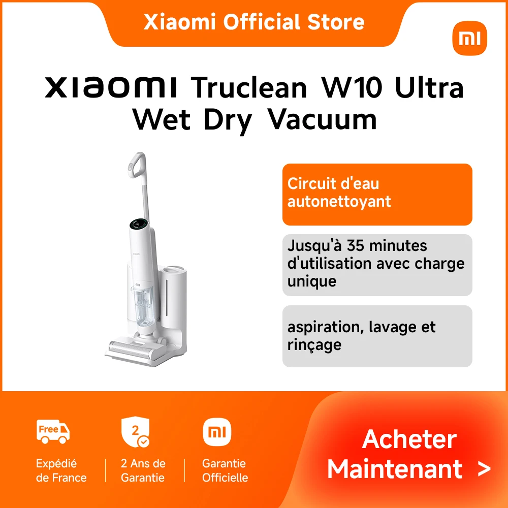 Xiaomi Truclean W10 Ultra Wet Dry Vacuum Éliminez les taches les plus tenaces grâce à une puissance de nettoyage vapeur sans précédent