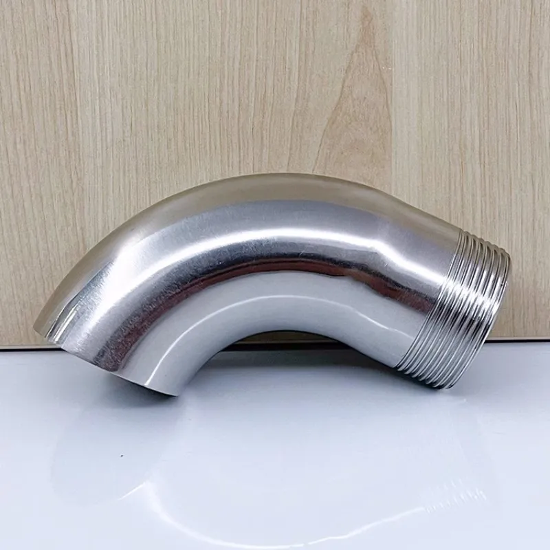 1Pcs 304 Stainless Steel Single Ended Outer Thread Elbow 90 Degree Angle Bend Pipe (19-76MM) OD (DN15-DN65) Sanitary Grade Elbow