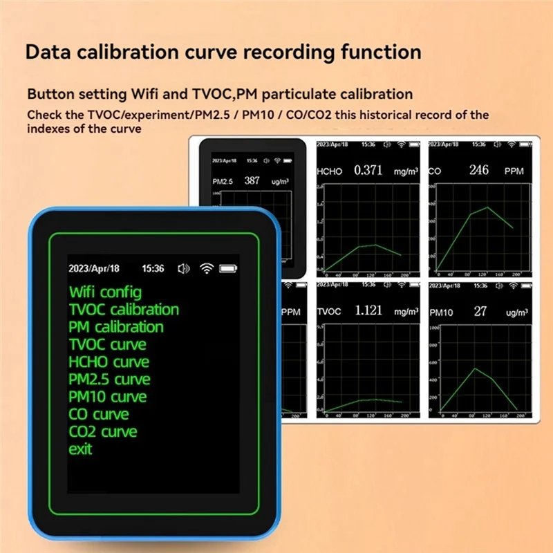 PHILE-Tuya Wifi 12 In 1 Air Quality Monitor Multifunction PM2.5 AQI PM1O HCHO TVOC CO CO2 Screen Display Air Detector