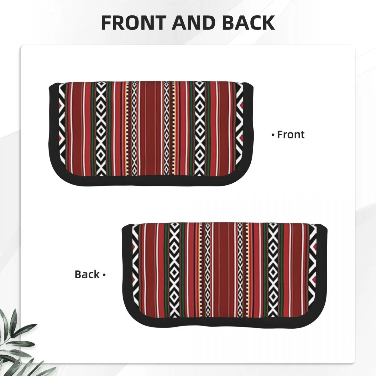Beautiful Red Traditional Arabian Style Sadu Pattern Pencil Case for Boy Girl Gifts Pen Box Pencil Bag Stationery Pen Holder Bag