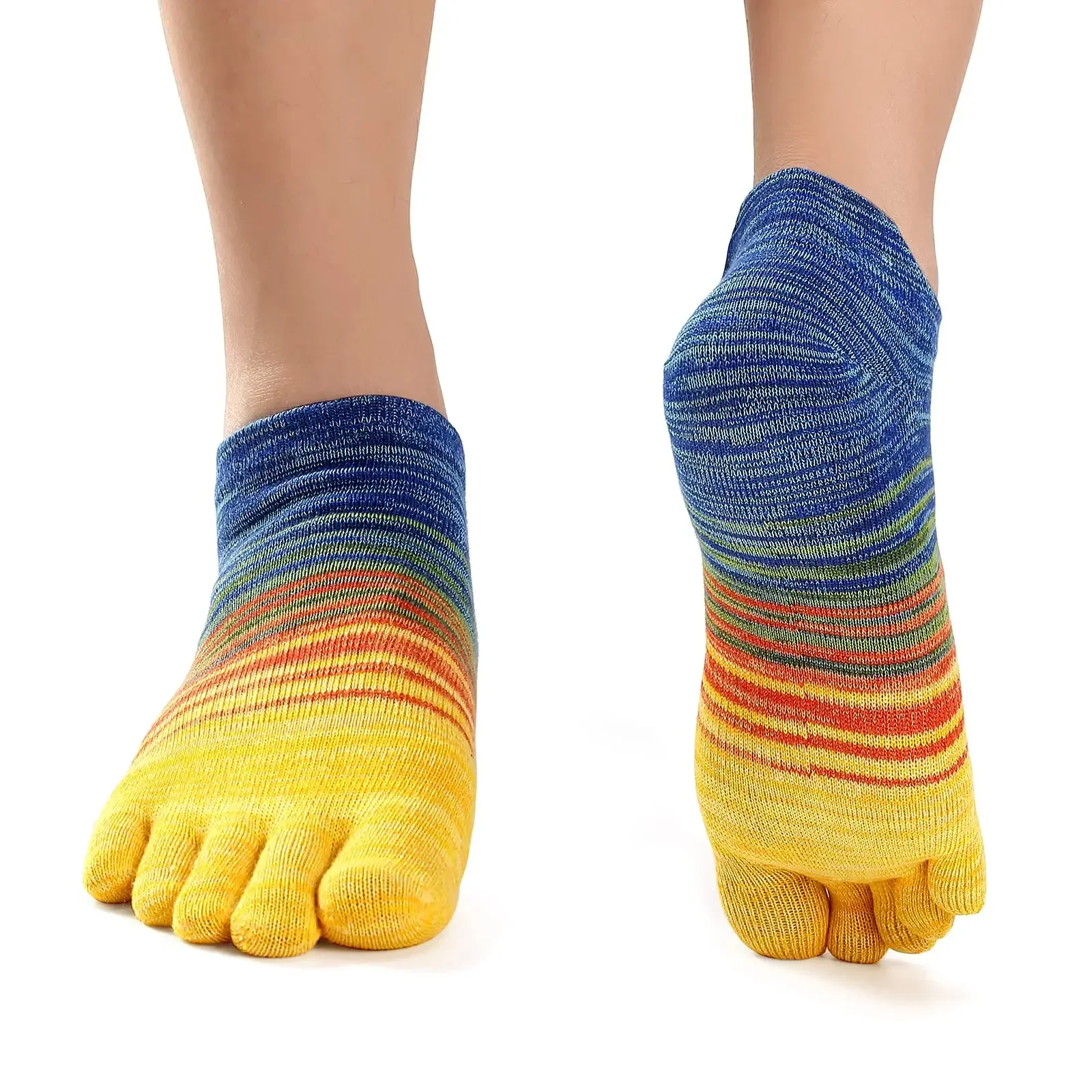 Toe Socks for Women Men Colorful Ankle/Crew Running Socks Cotton Five Finger Socks (3-6 Pairs)