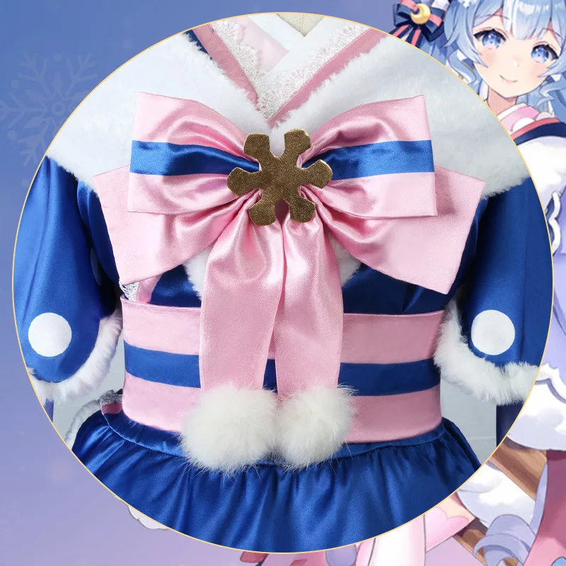 Snow Miku Cosplay Costume Lolita Cute Dress Hat Headwear Anime Miku Christmas Winter Snow Outfits Mikuu Dress Gloves and socks