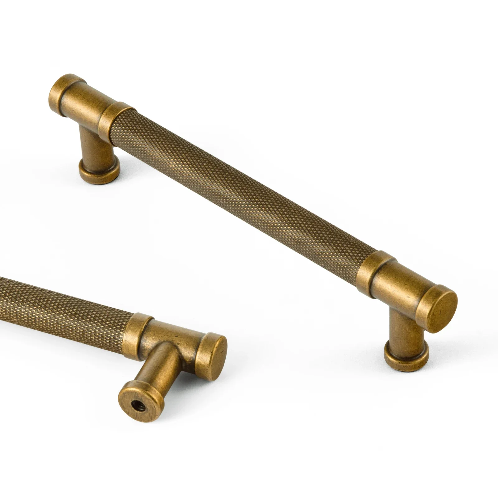Solid Retro Style Knurled Bar Pull Anti Slip Furniture Handle Kitchen Handle Knurled Long Handle for Home Hardware