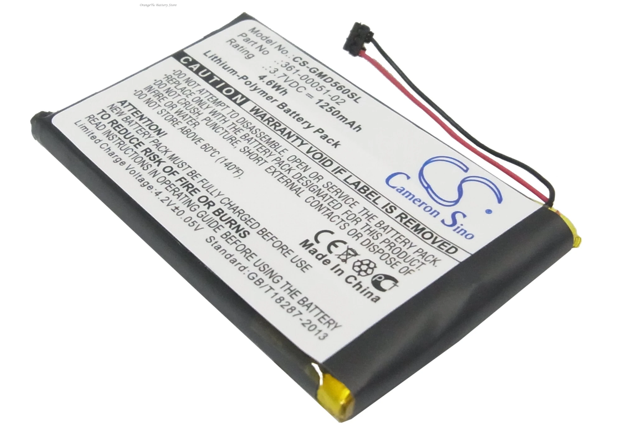 Replacement 3.7V 1250mAh Battery 361-00051-02 for Garmin Dezl 560LMT, Dezl 560LT, Dezl 650LM, SAT NAV, Dezl 560, nuvi 52LM 5''