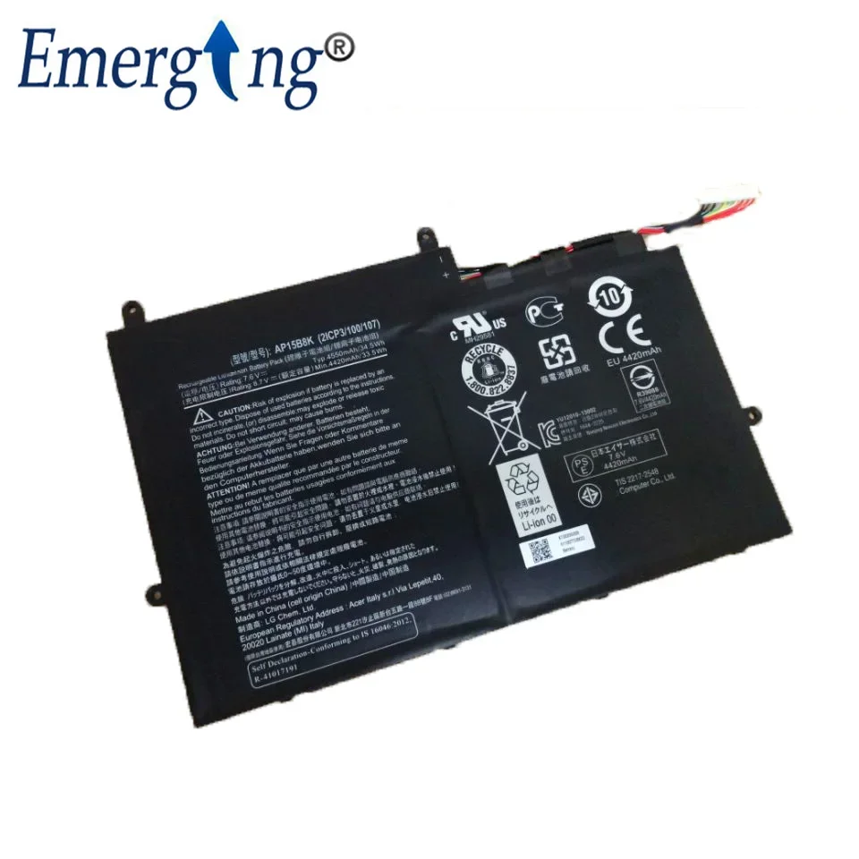 7.6V  4550Mah Original  New High Quality  AP15B8K Laptop Battery for Acer  W5-173-632W SW5-173 Switch 11