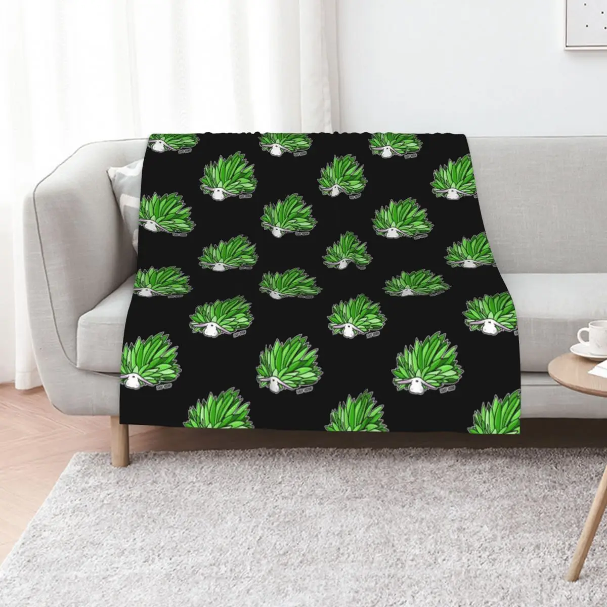 Leaf Sheep Ocean Sea Slug Cute Marine Life Biology Kawaii Graphic Throw Blanket funny gift Loose Warm Softest Blankets