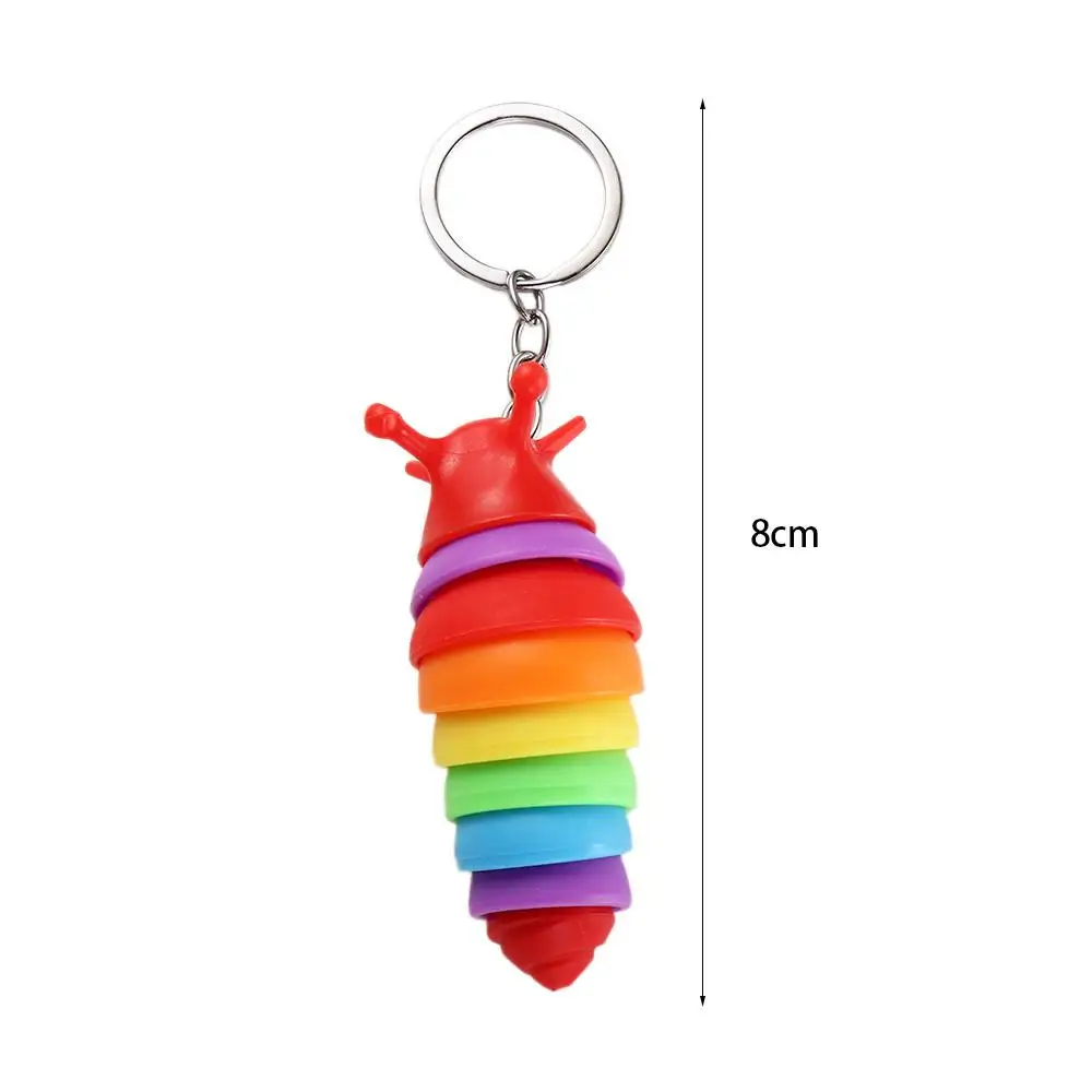 Accessories Squeeze Sensory Toys Toy Keychain Finger Slug Snail Caterpillar Caterpillar Keyring Key Chain Caterpillar Keychain