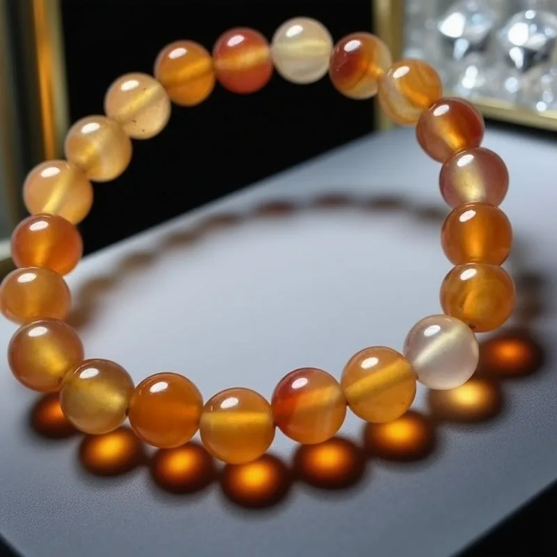 

Natural Ice Floating Agate Bracelet Chalcedony Bracelet, Unisex Fashion Style