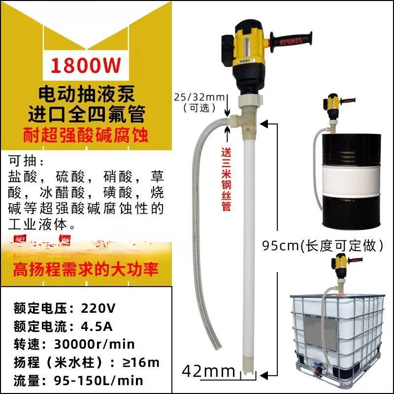 High viscosity resin high temperature resistant 3000W portable high power liquid glue honey syrup sulfonic acid oil pump